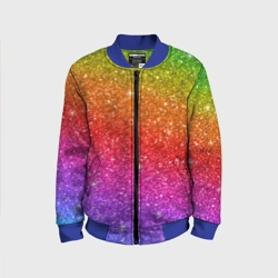 Детский бомбер 3D Блестки радуги