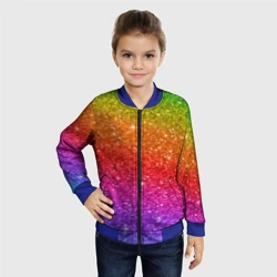 Детский бомбер 3D Блестки радуги - фото 2