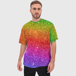 Мужская футболка oversize 3D Блестки радуги - фото 2