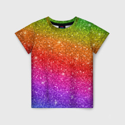 Детская футболка 3D Блестки радуги