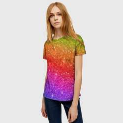 Женская футболка 3D Блестки радуги - фото 2