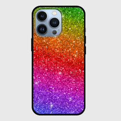 Чехол для iPhone 13 Pro Блестки радуги