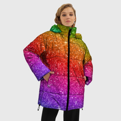 Женская зимняя куртка Oversize Блестки радуги - фото 2