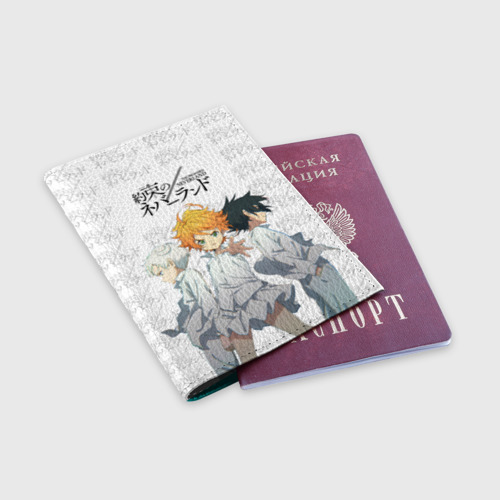 Обложка для паспорта матовая кожа Персонажи Обещанный Неверленд, цвет бирюзовый - фото 3