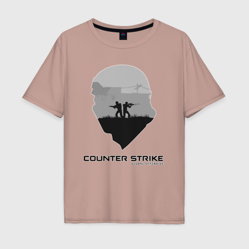 Мужская футболка хлопок Oversize с принтом CS GO | Terrorist, вид спереди #2
