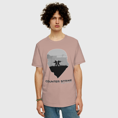 Мужская футболка хлопок Oversize с принтом CS GO | Terrorist, фото на моделе #1