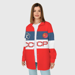 Женская рубашка oversize 3D СССР знак качества - фото 2