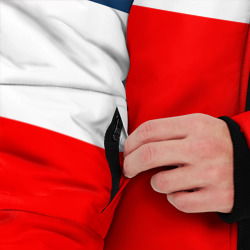 Куртка с принтом СССР для мужчины, вид на модели спереди №3. Цвет основы: черный