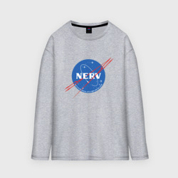 Мужской лонгслив oversize хлопок Евангилион Nerv