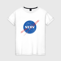 Женская футболка хлопок Евангилион Nerv