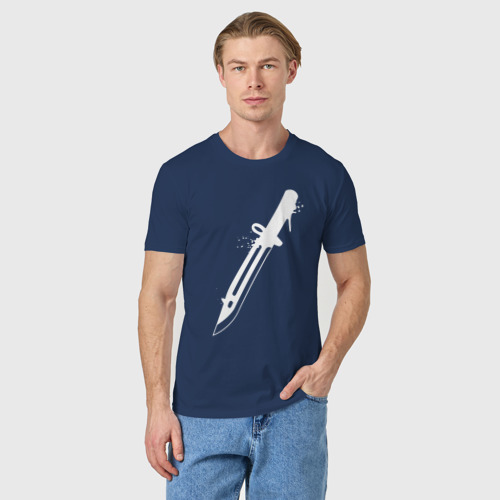 Мужская футболка хлопок Bayonet Knife CSGO Gaming., цвет темно-синий - фото 3