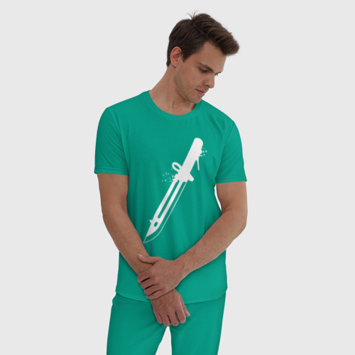 Мужская пижама хлопок Bayonet Knife CSGO Gaming., цвет зеленый - фото 3
