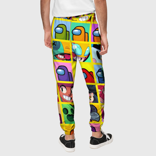 Мужские брюки 3D Among Us + Brawl Stars Персонажи, цвет 3D печать - фото 5