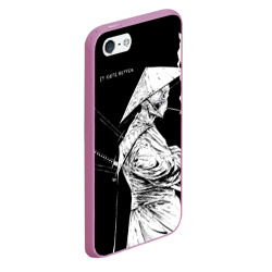 Чехол для iPhone 5/5S матовый Самурай скелет с трубкой - фото 2