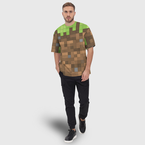 Мужская футболка oversize 3D Minecraft камуфляж, цвет 3D печать - фото 5