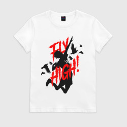 Женская футболка хлопок Fly high! волейбол