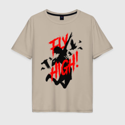 Мужская футболка хлопок Oversize Fly high! волейбол