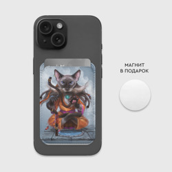 Картхолдер Magsafe магнитный Кот-йог - фото 2