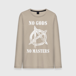 Мужской лонгслив хлопок No Gods no masters - Анархия