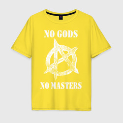 Мужская футболка хлопок Oversize No Gods no masters - Анархия