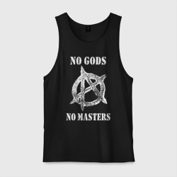 Мужская майка хлопок No Gods no masters - Анархия