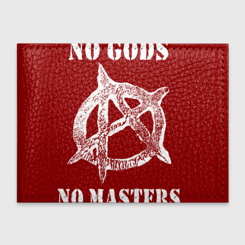 Обложка для студенческого билета No Gods no masters - Анархия, цвет красный