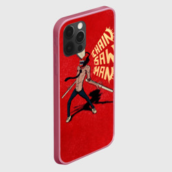 Чехол для iPhone 12 Pro Max Человек Бензопила на красном фоне - фото 2