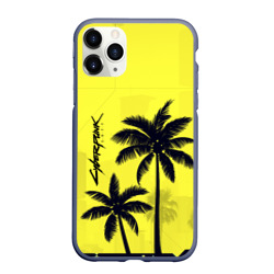 Чехол для iPhone 11 Pro Max матовый Cyberpunk 2077 - Пальмы