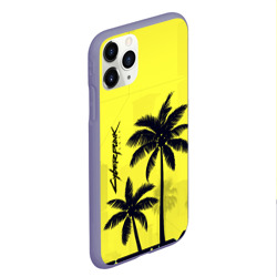 Чехол для iPhone 11 Pro Max матовый Cyberpunk 2077 - Пальмы - фото 2