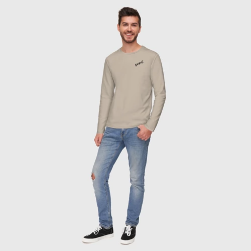 Мужской лонгслив хлопок с принтом Dr Stone E=mc2, вид сбоку #3