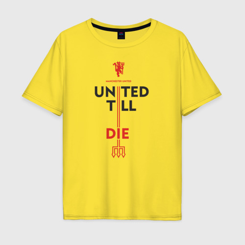 Мужская футболка хлопок Oversize United Till die, цвет желтый