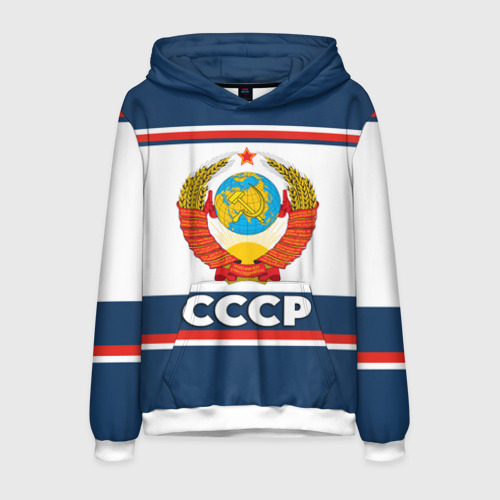 Мужская толстовка 3D СССР и герб, цвет белый
