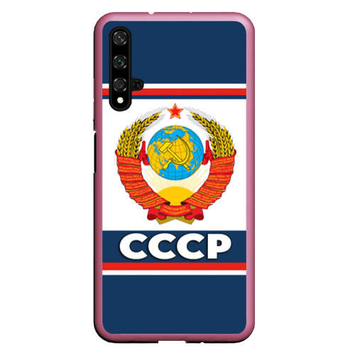 Чехол для Honor 20 СССР и герб, цвет малиновый