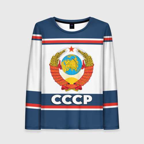 Женский лонгслив 3D СССР и герб, цвет 3D печать
