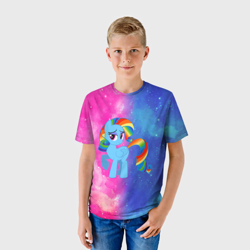Детская футболка 3D Радуга Дэш, цвет 3D печать - фото 3