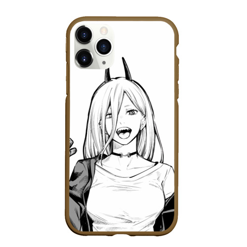 Чехол для iPhone 11 Pro Max матовый Black and White Anime, цвет коричневый