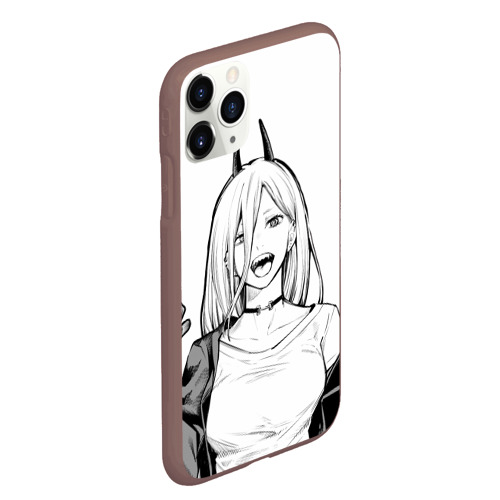 Чехол для iPhone 11 Pro Max матовый Black and White Anime, цвет коричневый - фото 3