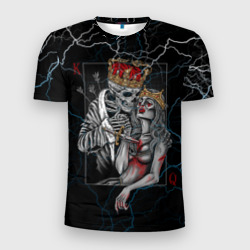 The Skull King and Queen – Мужская футболка 3D Slim с принтом купить со скидкой в -9%