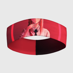 Повязка на голову 3D Макима на красном фоне