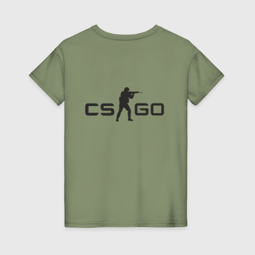 Женская футболка хлопок CS GO +спина, цвет авокадо - фото 2