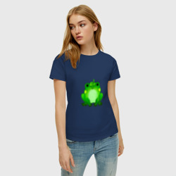 Женская футболка хлопок Жаба с листиком - фото 2