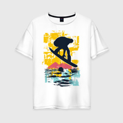 Snowboarding – Женская футболка хлопок Oversize с принтом купить со скидкой в -16%