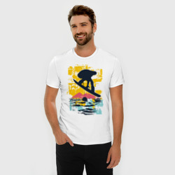 Мужская футболка хлопок Slim Snowboarding - фото 2