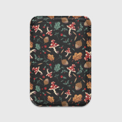 Картхолдер Magsafe магнитный Лесной принт с мухоморами