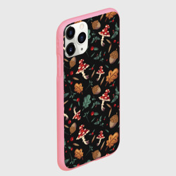 Чехол для iPhone 11 Pro Max матовый Лесной принт с мухоморами - фото 2