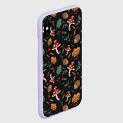Чехол для iPhone XS Max матовый Лесной принт с мухоморами - фото 2