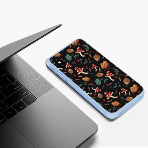 Чехол для iPhone XS Max матовый с принтом Лесной принт с мухоморами, фото #5