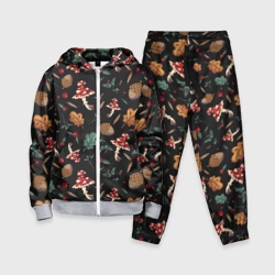 Детский костюм 3D Лесной принт с мухоморами