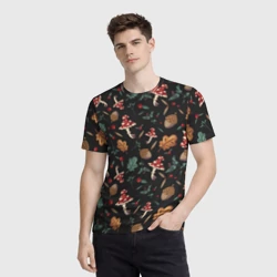 Мужская футболка 3D Лесной принт с мухоморами - фото 2