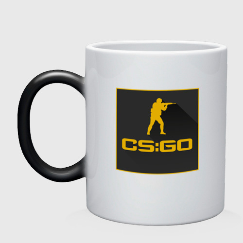 Кружка хамелеон CS GO, цвет белый + черный